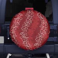 Hawaii Plumeria Lei Spare Tire Cover Aloha Festive Vibe - Crimson LT7 - Polynesian Pride