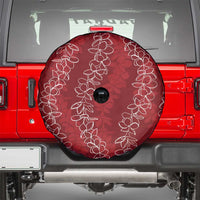 Hawaii Plumeria Lei Spare Tire Cover Aloha Festive Vibe - Crimson LT7 - Polynesian Pride