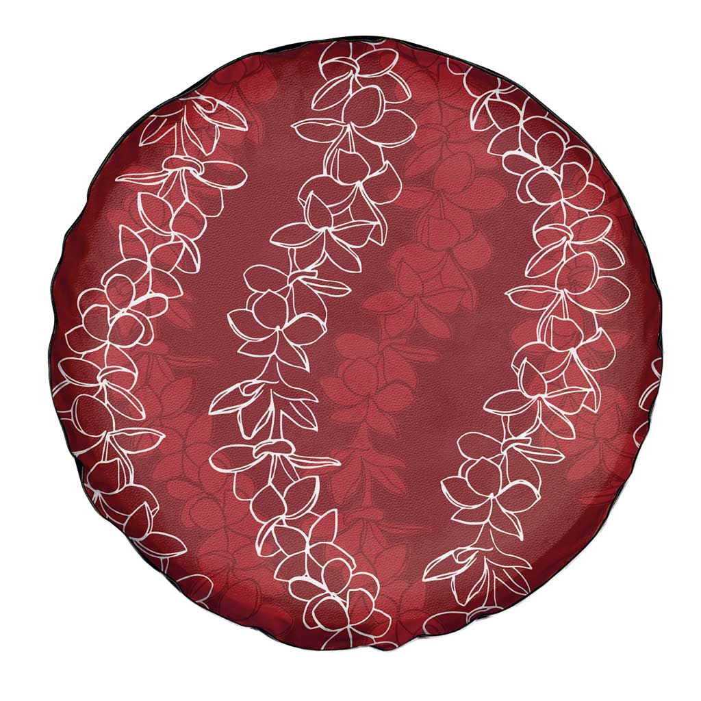 Hawaii Plumeria Lei Spare Tire Cover Aloha Festive Vibe - Crimson LT7 - Polynesian Pride