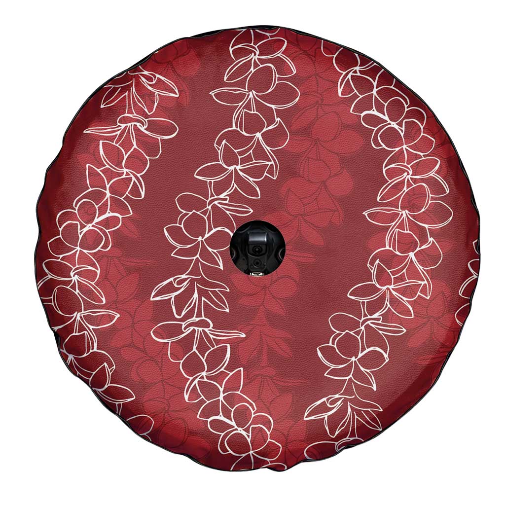 Hawaii Plumeria Lei Spare Tire Cover Aloha Festive Vibe - Crimson LT7 - Polynesian Pride