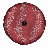 Hawaii Plumeria Lei Spare Tire Cover Aloha Festive Vibe - Crimson LT7 - Polynesian Pride