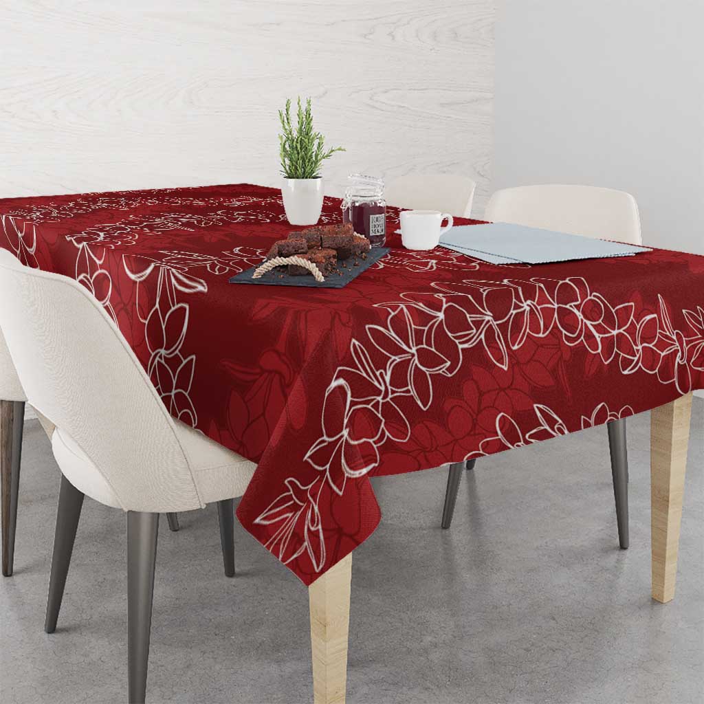 Hawaii Plumeria Lei Tablecloth Aloha Festive Vibe - Crimson LT7 - Polynesian Pride