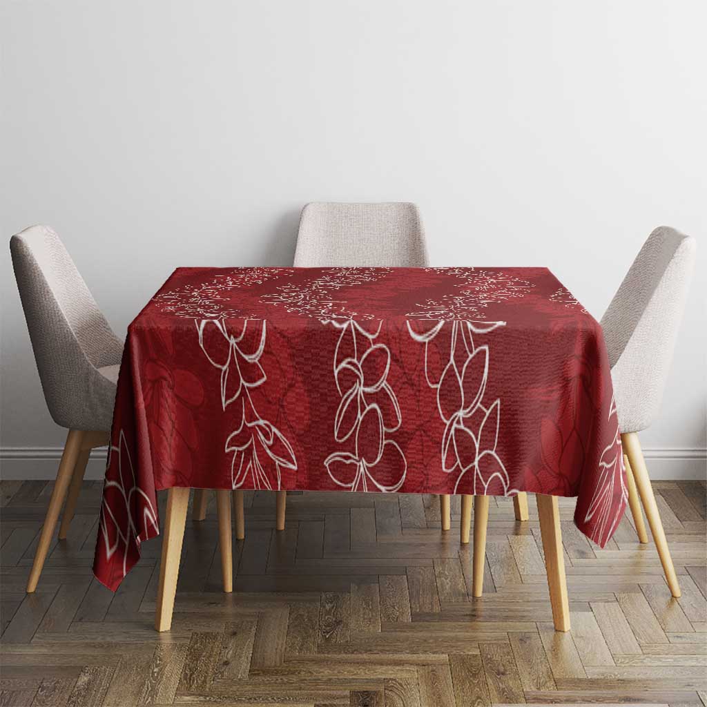 Hawaii Plumeria Lei Tablecloth Aloha Festive Vibe - Crimson LT7 - Polynesian Pride