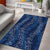 Hawaii Plumeria Lei Area Rug Aloha Festive Vibe - Navy Blue