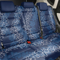 Hawaii Plumeria Lei Back Car Seat Cover Aloha Festive Vibe - Navy Blue