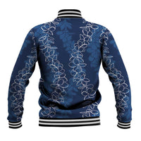 Hawaii Plumeria Lei Baseball Jacket Aloha Festive Vibe - Navy Blue LT7 - Polynesian Pride