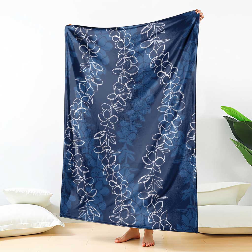 Hawaii Plumeria Lei Blanket Aloha Festive Vibe - Navy Blue LT7 - Polynesian Pride