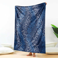Hawaii Plumeria Lei Blanket Aloha Festive Vibe - Navy Blue LT7 - Polynesian Pride
