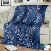 Hawaii Plumeria Lei Blanket Aloha Festive Vibe - Navy Blue LT7 - Polynesian Pride