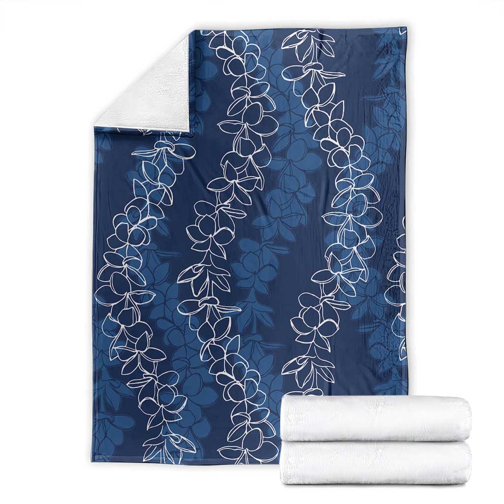 Hawaii Plumeria Lei Blanket Aloha Festive Vibe - Navy Blue LT7 - Polynesian Pride
