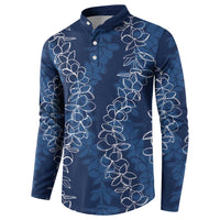 Hawaii Plumeria Lei Button Sweatshirt Aloha Festive Vibe - Navy Blue LT7 - Polynesian Pride