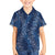 Hawaii Plumeria Lei Family Matching Long Sleeve Bodycon Dress and Hawaiian Shirt Aloha Festive Vibe - Navy Blue