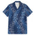 Hawaii Plumeria Lei Family Matching Mermaid Dress and Hawaiian Shirt Aloha Festive Vibe - Navy Blue