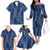 Hawaii Plumeria Lei Family Matching Off The Shoulder Long Sleeve Dress and Hawaiian Shirt Aloha Festive Vibe - Navy Blue