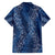 Hawaii Plumeria Lei Family Matching Short Sleeve Bodycon Dress and Hawaiian Shirt Aloha Festive Vibe - Navy Blue