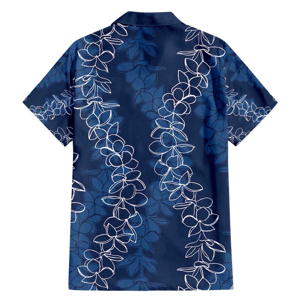 Hawaii Plumeria Lei Hawaiian Shirt Aloha Festive Vibe - Navy Blue