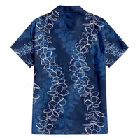 Hawaii Plumeria Lei Hawaiian Shirt Aloha Festive Vibe - Navy Blue