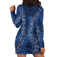 Hawaii Plumeria Lei Hoodie Dress Aloha Festive Vibe - Navy Blue LT7 - Polynesian Pride