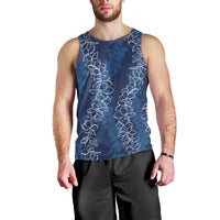 Hawaii Plumeria Lei Men Tank Top Aloha Festive Vibe - Navy Blue LT7 - Polynesian Pride