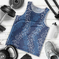 Hawaii Plumeria Lei Men Tank Top Aloha Festive Vibe - Navy Blue LT7 - Polynesian Pride