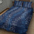 Hawaii Plumeria Lei Quilt Bed Set Aloha Festive Vibe - Navy Blue