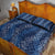 Hawaii Plumeria Lei Quilt Bed Set Aloha Festive Vibe - Navy Blue