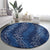 Hawaii Plumeria Lei Round Carpet Aloha Festive Vibe - Navy Blue