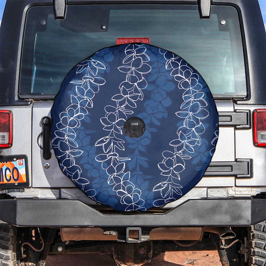 Hawaii Plumeria Lei Spare Tire Cover Aloha Festive Vibe - Navy Blue LT7 Navy Blue - Polynesian Pride