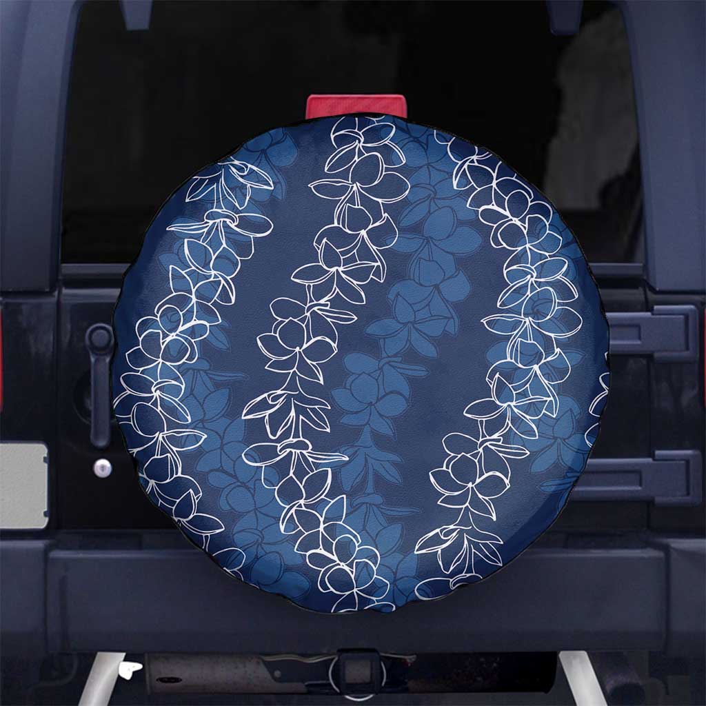 Hawaii Plumeria Lei Spare Tire Cover Aloha Festive Vibe - Navy Blue LT7 - Polynesian Pride