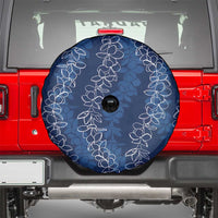 Hawaii Plumeria Lei Spare Tire Cover Aloha Festive Vibe - Navy Blue LT7 - Polynesian Pride