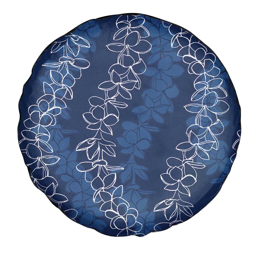 Hawaii Plumeria Lei Spare Tire Cover Aloha Festive Vibe - Navy Blue LT7 - Polynesian Pride