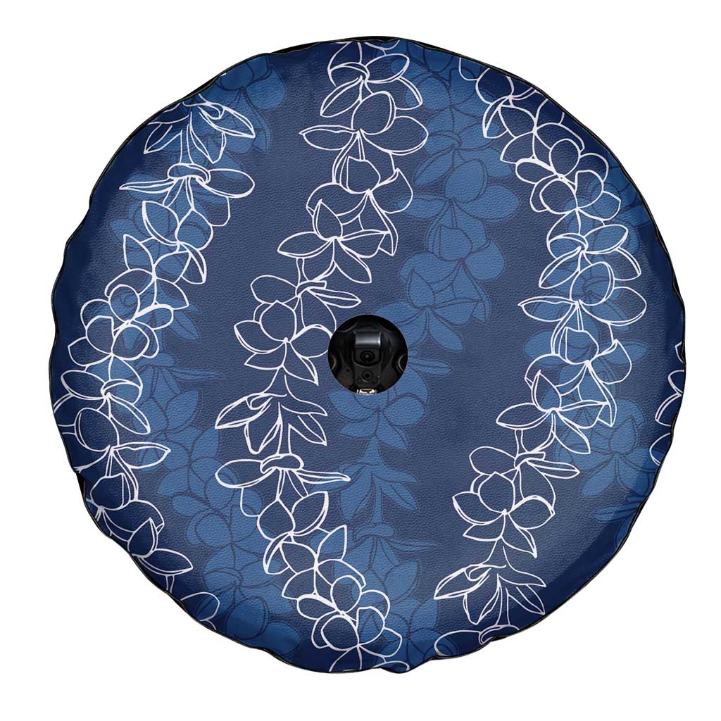 Hawaii Plumeria Lei Spare Tire Cover Aloha Festive Vibe - Navy Blue LT7 - Polynesian Pride