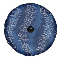 Hawaii Plumeria Lei Spare Tire Cover Aloha Festive Vibe - Navy Blue LT7 - Polynesian Pride