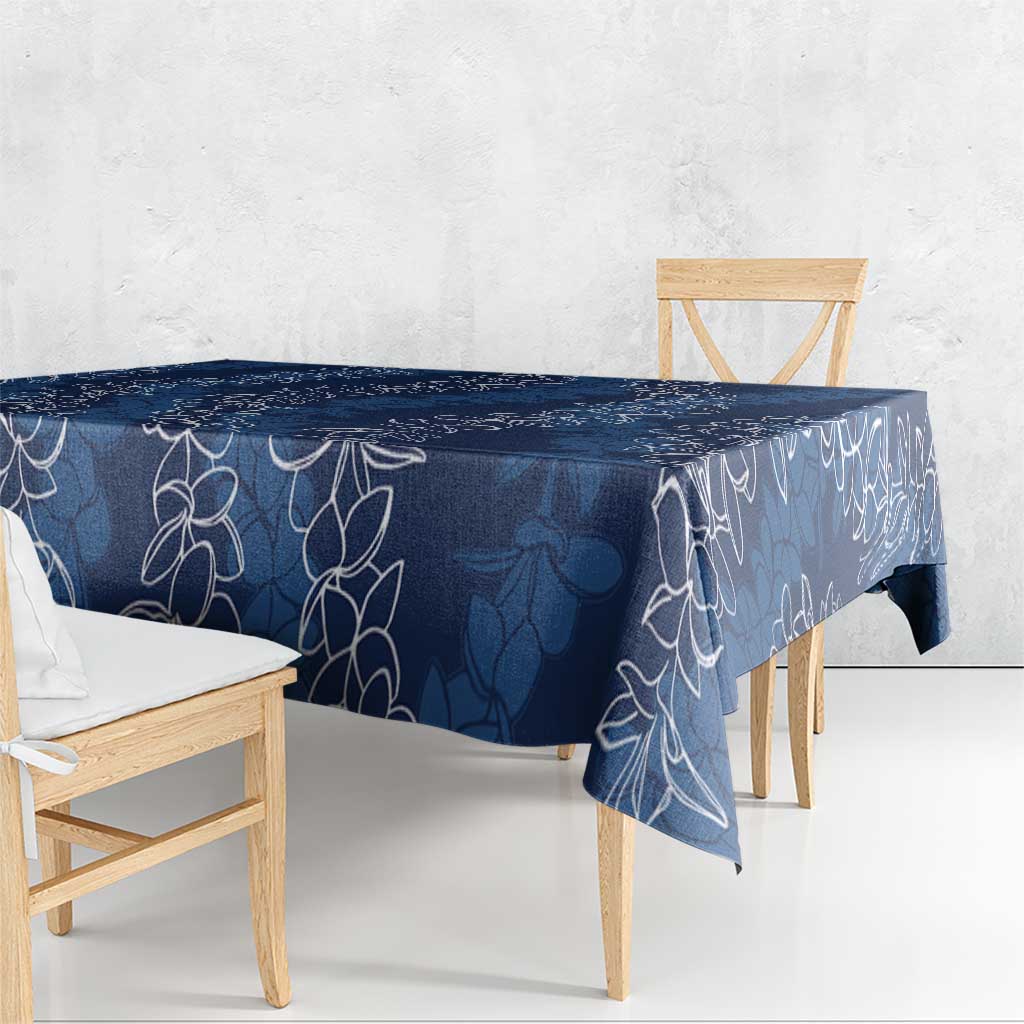 Hawaii Plumeria Lei Tablecloth Aloha Festive Vibe - Navy Blue LT7 - Polynesian Pride