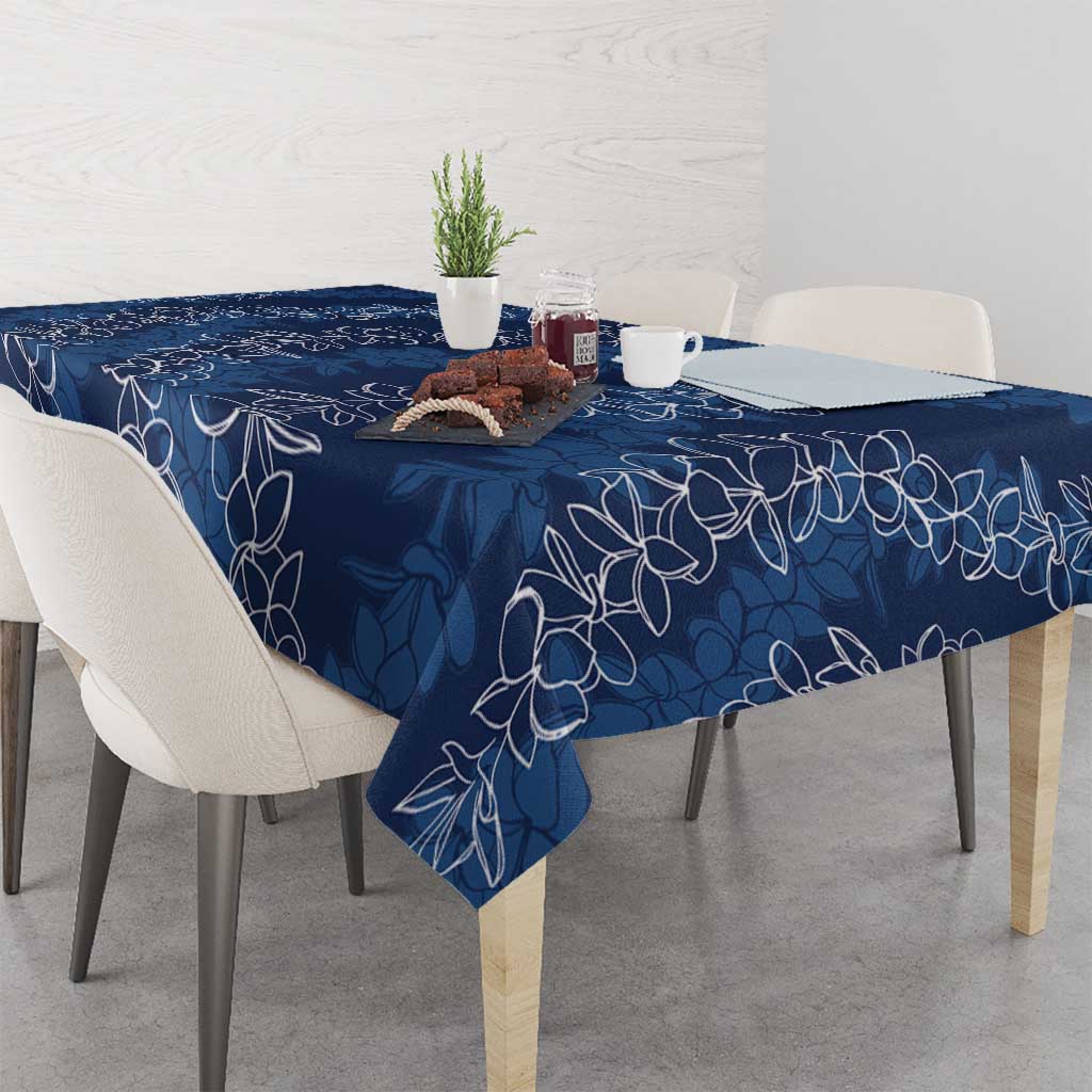 Hawaii Plumeria Lei Tablecloth Aloha Festive Vibe - Navy Blue LT7 - Polynesian Pride