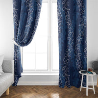 Hawaii Plumeria Lei Window Curtain Aloha Festive Vibe - Navy Blue LT7 - Polynesian Pride