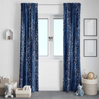 Hawaii Plumeria Lei Window Curtain Aloha Festive Vibe - Navy Blue LT7 - Polynesian Pride