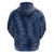 Hawaii Plumeria Lei Zip Hoodie Aloha Festive Vibe - Navy Blue