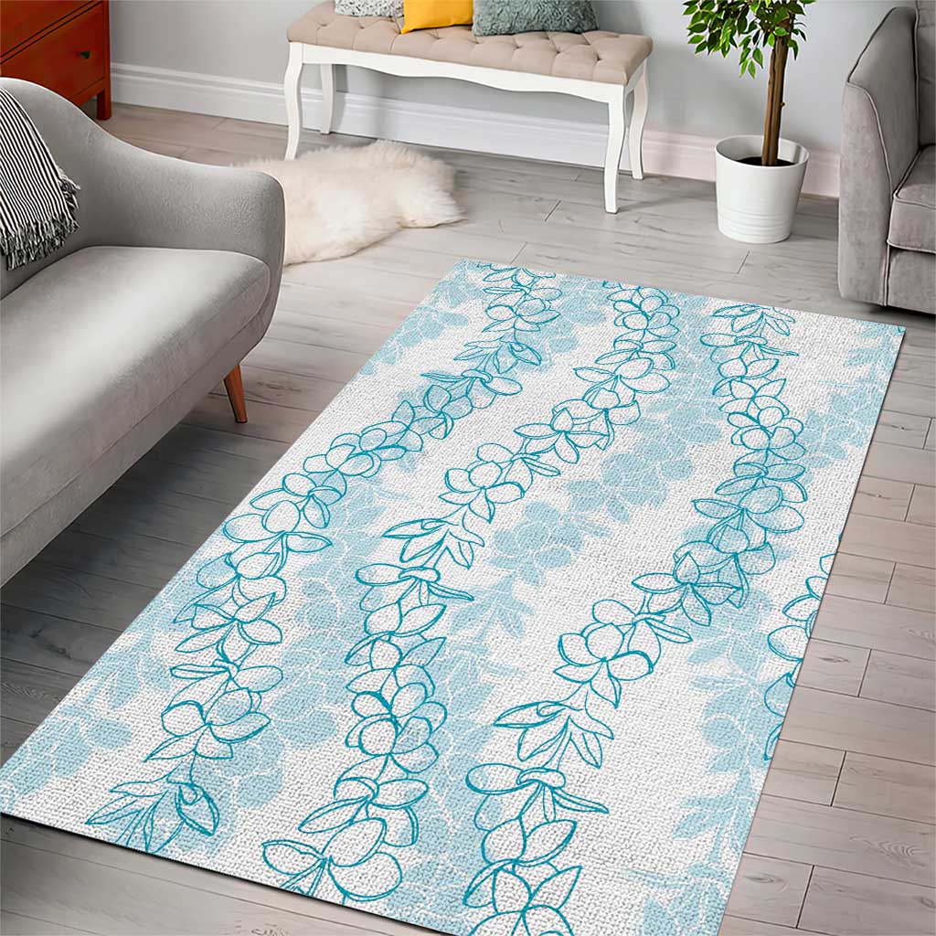 Hawaii Plumeria Lei Area Rug Aloha Festive Vibe - Turquoise