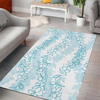 Hawaii Plumeria Lei Area Rug Aloha Festive Vibe - Turquoise