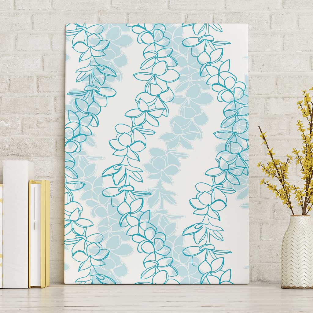 Hawaii Plumeria Lei Canvas Wall Art Aloha Festive Vibe - Turquoise LT7 Without Frame Turquoise - Polynesian Pride