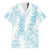 Hawaii Plumeria Lei Family Matching Off The Shoulder Long Sleeve Dress and Hawaiian Shirt Aloha Festive Vibe - Turquoise