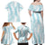 Hawaii Plumeria Lei Family Matching Off Shoulder Maxi Dress and Hawaiian Shirt Aloha Festive Vibe - Turquoise