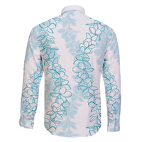 Hawaii Plumeria Lei Family Matching Off Shoulder Maxi Dress and Hawaiian Shirt Aloha Festive Vibe - Turquoise