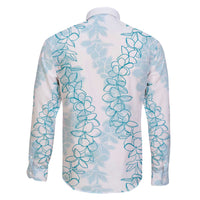 Hawaii Plumeria Lei Family Matching Puletasi and Hawaiian Shirt Aloha Festive Vibe - Turquoise