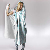 Hawaii Plumeria Lei Hooded Blanket Aloha Festive Vibe - Turquoise LT7 - Polynesian Pride