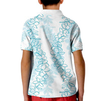 Hawaii Plumeria Lei Kid Polo Shirt Aloha Festive Vibe - Turquoise