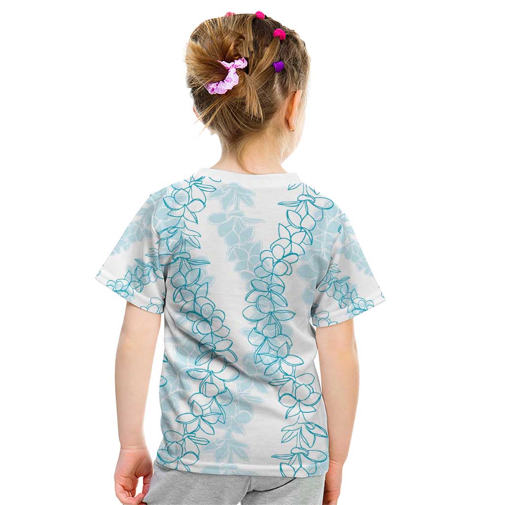 Hawaii Plumeria Lei Kid T Shirt Aloha Festive Vibe - Turquoise
