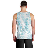 Hawaii Plumeria Lei Men Tank Top Aloha Festive Vibe - Turquoise LT7 - Polynesian Pride