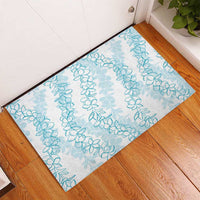 Hawaii Plumeria Lei Rubber Doormat Aloha Festive Vibe - Turquoise LT7 - Polynesian Pride